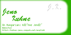 jeno kuhne business card